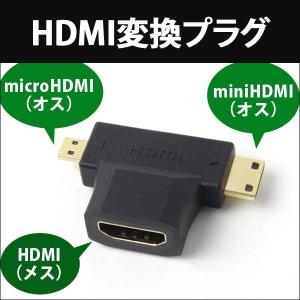 変換アダプタ HDMIメス-miniHDMI / microHDMI HDMI変換アダプタ ミニ＆マイクロHDMI 便利グッズ HDMIコネクタ HDMIプラグ ER-HFMINI｜kingmitas