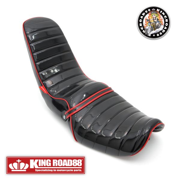 カワサキ バリオスI型 ZR250A KingRoad88３段シート エナメル ブラック パイピング...