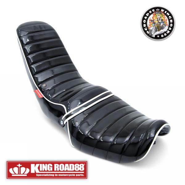 カワサキ バリオスI型 ZR250A KingRoad88３段シート エナメル ブラック パイピング...