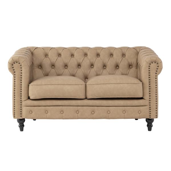 輸入家具 デザイナーズ チェスターフィールド ソファ ソファー  そふぁ 2人掛け 2シーター 合成...