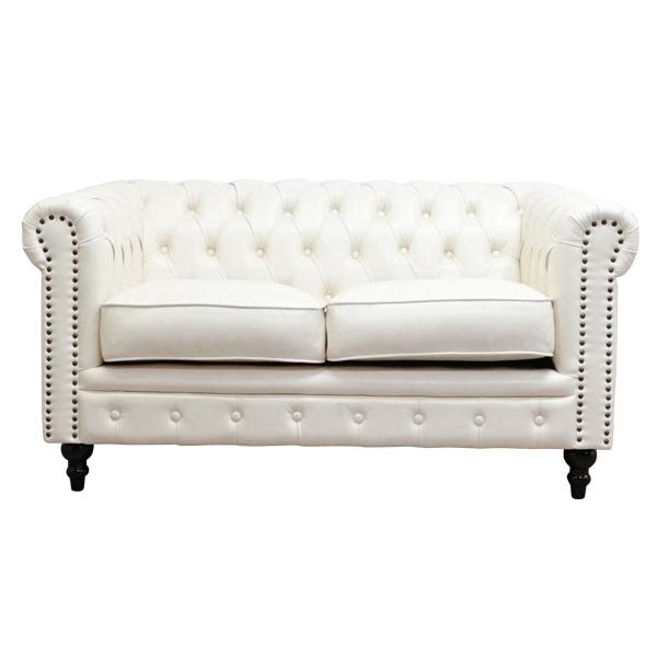 輸入家具 デザイナーズ チェスターフィールド ソファ ソファー そふぁ ボタン 2シーター 二人掛け...