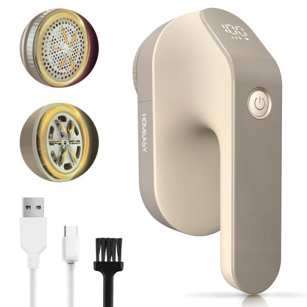 毛玉取り HOMEASY けだまとり 電動 LCD液晶ディスプレイ　3段階調整可能 強力6枚刃 大容...