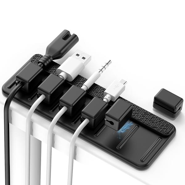 HOMEASY マグネット ケーブルホルダー ケーブルクリップ 【直径6mmまでケーブルに対応】充電...