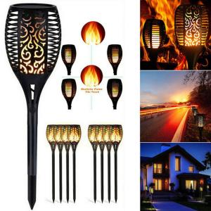 ソーラーライト屋外 屋外照明 ソーラー炎パースランプ トーチ 自動点灯 12LED IP65防水 電気代不要 クリスマス風景用 ガーデン経路/芝生/車道/歩道/庭に最適