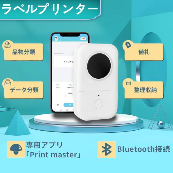ポータブルラベルプリンター スマホ対応 ラベルプリンター D30 ミニラベルメーカー 家庭用インク不...