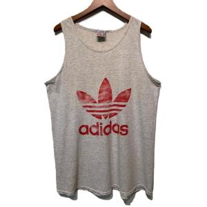 adidas　タンクトップ　レイヤード　コットン　トレフォイル　ロゴ　国旗タグ　USA製　80’s-90’s vintage　スポーツ　古着｜kinji