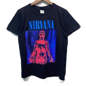 NIRVANA　バンT　Tシャツ　半袖　カットソー　トップス　クルーネック　コットン　プリント　両面プリント　against SLIVER　古着｜kinji