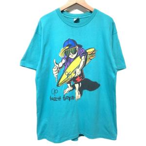 Ocean Pacific　半袖Tシャツ　90’s vintage　プリント　人物　サーフィン　beach boys　丸首　古着｜kinji