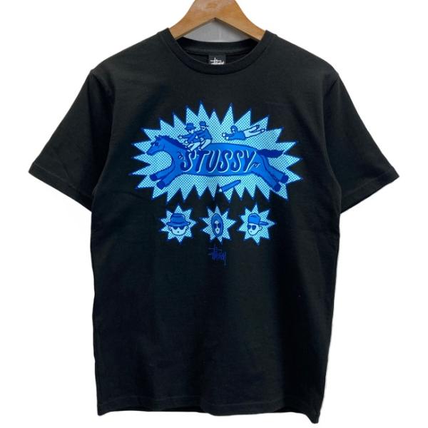 STUSSY　Tシャツ　半袖　カットソー　トップス　クルーネック　コットン　ロゴT　フロントプリント...