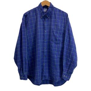 GAP　OLD GAP　90's vintage　長袖シャツ　コットン　チェック　タータンチェック　ボタンダウン　オーバーサイズ　古着｜kinji