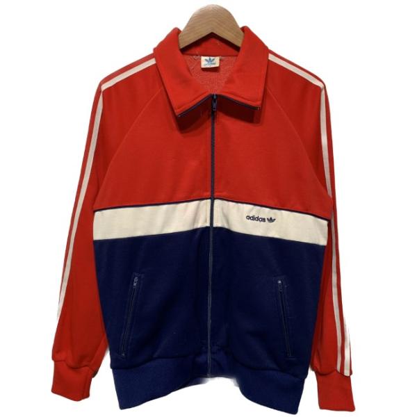 adidas　トラックジャケット　70&apos;s vintage　ジャージ　トリコロールカラー　ロゴ入り　...