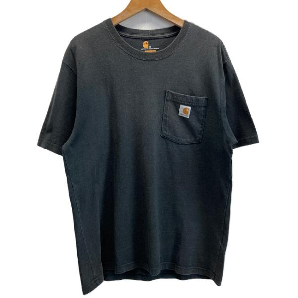 Carhartt　Tシャツ　半袖　カットソー　トップス　クルーネック　コットン　無地　胸ポケット　ポ...