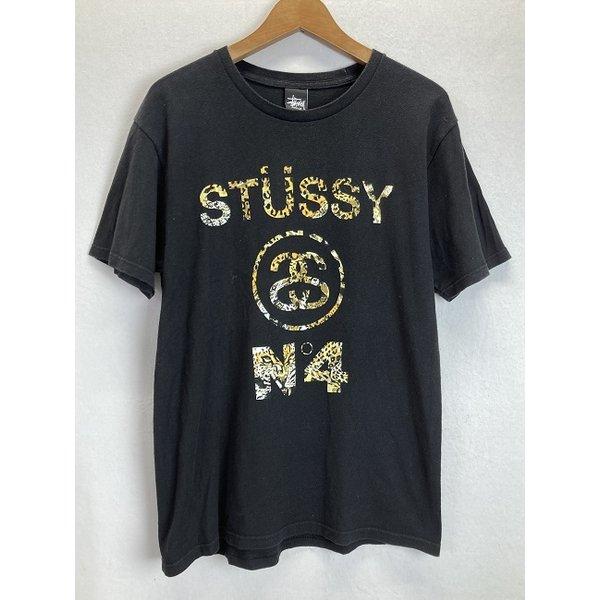 STUSSY　N°4　Tシャツ　半袖　カットソー　クルーネック　コットン　プリント　ロゴ　ブランドロ...