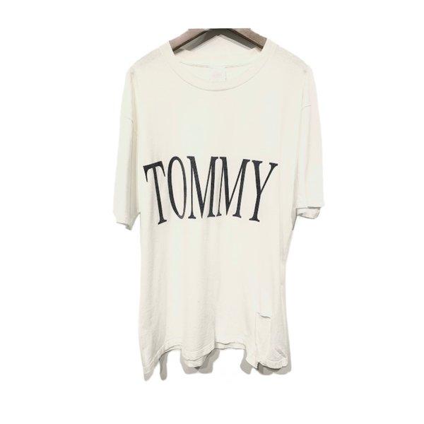 TOMMY HILFIGER　Tシャツ　半袖　カットソー　トップス　クルーネック　コットン　プリント...