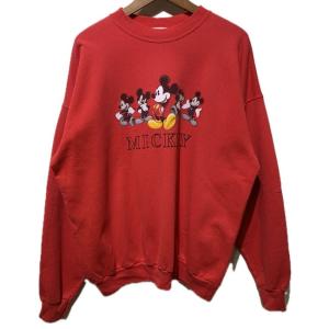 Disney store　スウェット　長袖　トレーナー　クルーネック　裏起毛　キャラクター　ミッキー　プリント　オーバーサイズ　古着｜kinji