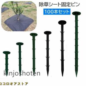 除草シート固定ピン 100本セット 防草シート用 PP杭 プラスチック 固定用 抜けにくい 押さえピン ガーデニング 家庭菜園 畑 農作業 農業用具