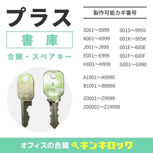 PLUS(プラス)　合鍵　書庫・両開き書庫・引違書庫　鍵番号から作成可