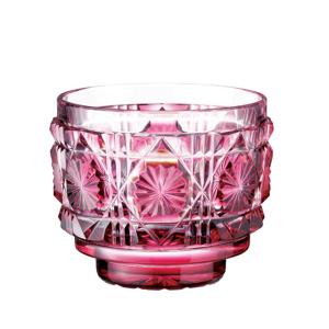 伝匠 薩摩切子 三段重 金赤 （秀逸品） 受注生産の為1ヶ月〜3ヶ月