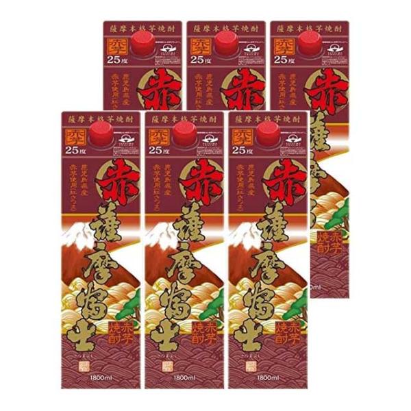 赤薩摩富士 25度 1800ml×6本 パック 芋焼酎 濱田酒造※北海道・東北エリアは別途運賃が10...