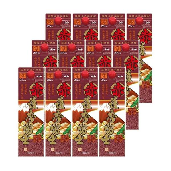 赤薩摩富士 25度 1800ml×12本 パック 芋焼酎 濱田酒造※北海道・東北エリアは別途運賃が1...
