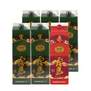 いいちこ 麦焼酎 パック ・ 黒霧島 芋焼酎 25度 1800ml × 各3本 セット