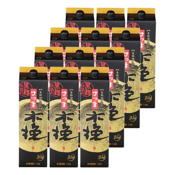 さつま木挽 黒麹仕込み 25度 パック 1800ml×12本 セット 芋焼酎 雲海酒造