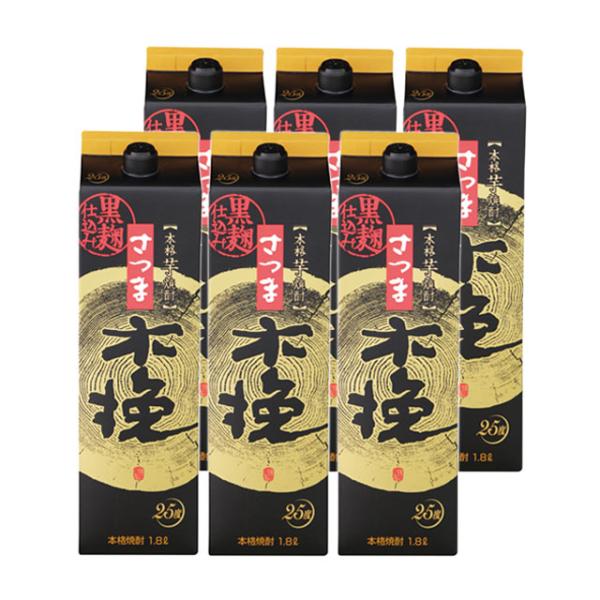 さつま木挽 黒麹仕込み 25度 パック 1800ml×6本 セット 芋焼酎 雲海酒造