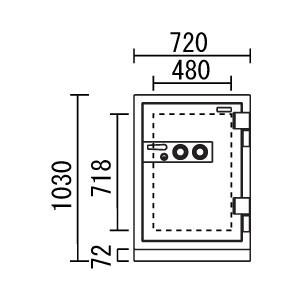 日本アイ・エス・ケイ 防盗金庫 2時間耐火 1...の詳細画像3