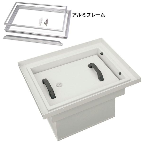 日本アイ・エス・ケイ 床下金庫 リバーシブル錠 アルミフレーム付 FLS-21-SET