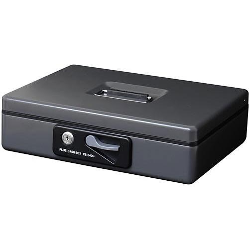 PLUS プラス 小型手提げ金庫 L シリンダー錠 紙幣/硬貨一体型トレー CB-040G13-12...