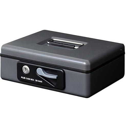 PLUS プラス 小型手提げ金庫 M シリンダー錠 硬貨/小物一体型トレー CB-050G12-86...