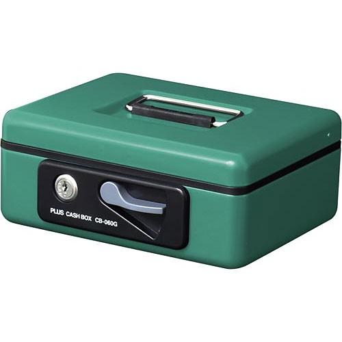 PLUS プラス 小型手提げ金庫 シリンダー錠 硬貨/小物一体型トレー CB-060G12-867 ...