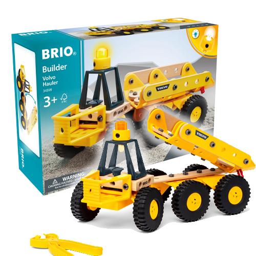 アウトレット品 木のおもちゃ  ブロック BRIO ビルダー Volvo ボルボ 運搬車 ダンプ 組...