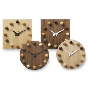時計 木の時計 木製時計 壁掛け時計 ビーズクロック リビング インテリア デザイン 天然木 ナラ ...