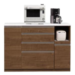 キッチンカウンター 幅140cm 日本製 完成品 コンセント付き 食器棚