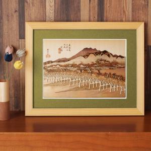 木はり絵手作りキット「京師 三条大橋」　〜　ペーパークラフト感覚でできる木製アート　ギフトにもどうぞ｜kinowa