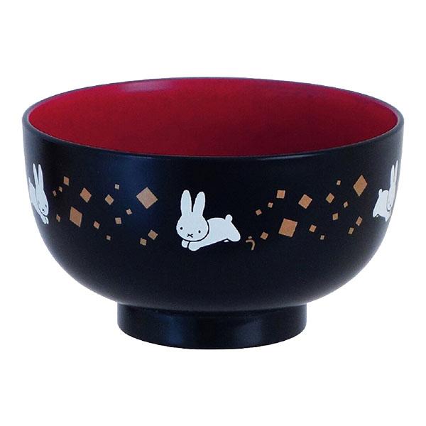 ミッフィー「ぶるーなうさぎ金風／塗汁椀(黒)」