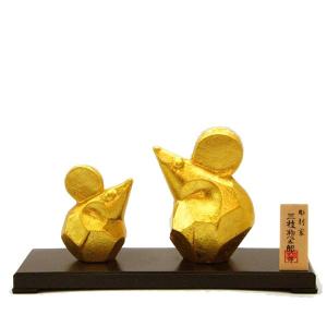 香合　三枝惣太郎　お茶道具 金箔貼 鼠置物「友愛／三枝惣太郎作」 : 金箔屋本舗Gold-shop - 通販
