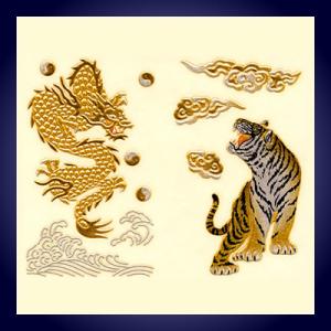 蒔絵シール「龍VS虎」
