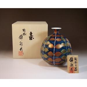 有田焼 金襴手景図飾り沈香壺｜陶芸作家 藤井錦彩 作 : 有田焼 藤井錦