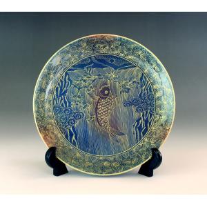 金襴手古伊万里様式龍絵飾り皿｜有田焼 陶芸作家 藤井錦彩作 : 有田焼
