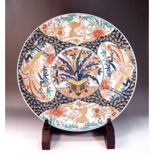 染錦金彩満開桜楼閣絵飾り皿｜有田焼 陶芸作家 藤井錦彩作 : 有田焼