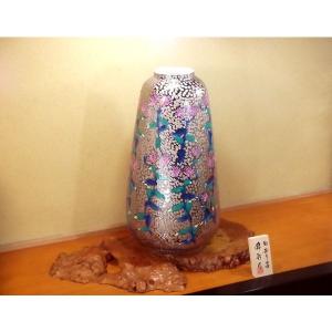 有田焼 プラチナ彩不如帰絵特大花瓶|陶芸作家 ...の詳細画像3