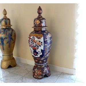 有田焼 金欄手様式花籠絵飾り特大沈香壺|陶芸作...の詳細画像4