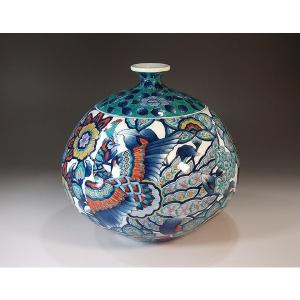 奥川俊右衛門　作　有田焼　花瓶　錦岩花鳥文⭐︎ 奥川俊右衛門 作 有田焼 花瓶 錦岩花鳥文⭐︎ 【公式通販】