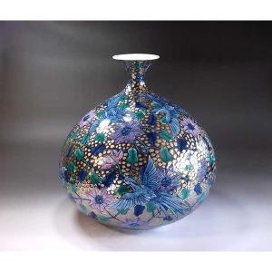 有田焼 花瓶 奥川俊右ェ門作 錦つつじ花生 item no.2f446 : ハマダヤ