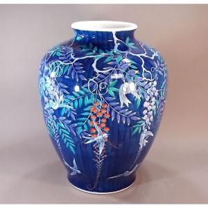 有田焼 金襴手景図飾り沈香壺｜陶芸作家 藤井錦彩 作 : 有田焼 藤井錦