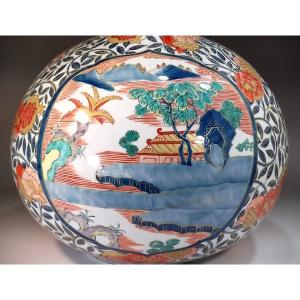 有田焼 古伊万里様式金彩唐草割景図花瓶|陶芸作...の詳細画像1