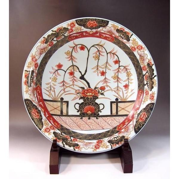 有田焼 古伊万里様式金彩花籠絵飾り大皿｜陶芸作家　藤井錦彩 作