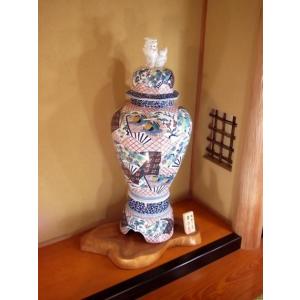 染錦扇割花鳥絵飾り沈香壺|有田焼 陶芸作家 藤...の詳細画像3